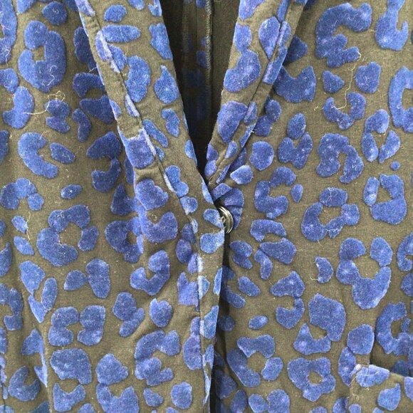 Majestic Filatures Women's Sz 2/Small Velvet Leopard Print One Button Blazer - Picture 6 of 12